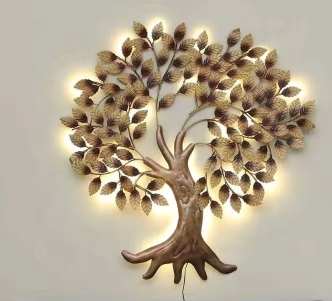 26$ Eterna Tree of Life – Golden Metal Wall Art - Image 1